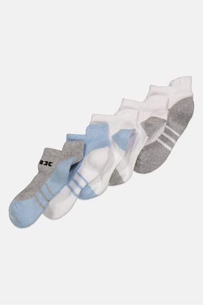 RBX Kids Boy 5 Pairs Textured Ankle Socks, Grey