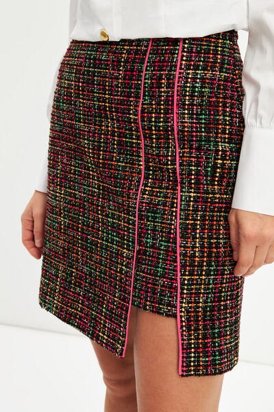 STELLA PULVIS Multi-Colored Slit Detailed Lined Skirt