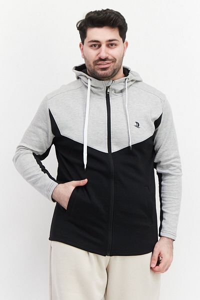 Nordland Men Sportswear Fit Long Sleeve Outdoor Hoodie, Light Grey