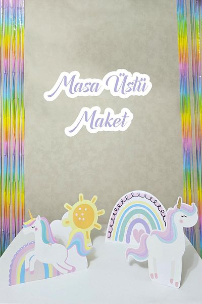 PEKSHOP Σετ πάνελ με θέμα Rainbow Unicorn Rainbow Concept Επιτραπέζια πάνελ γενεθλίων
