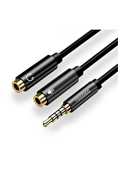Veggieg 3.5mm Kulaklık Ve Mikrofon Birleştirici Y Kablo