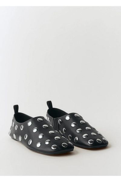 MANGO Woman Leather Shoes with Studs
