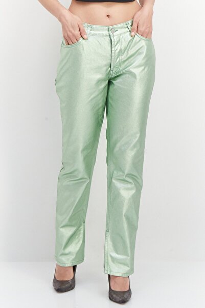 Asos Design بنطلون نسائي بقصّة عادية وساق مستقيمة، أخضر