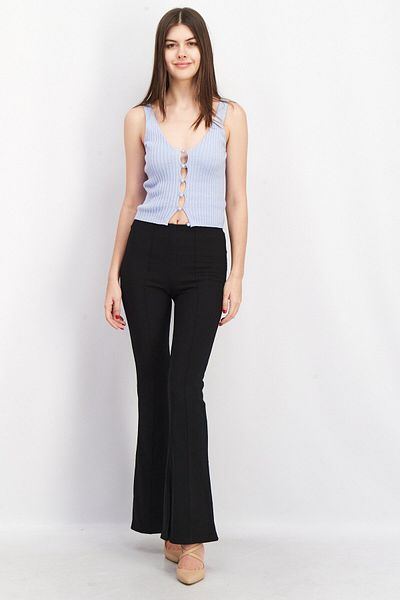 Asos Design Women V-neck Sleeveless Textured Cropped Top, Blue