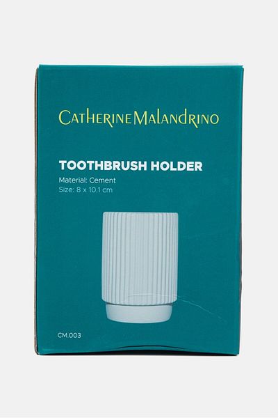 Catherine Malandrino Toothbrush Holder 8 X 10 Cm, Light Grey