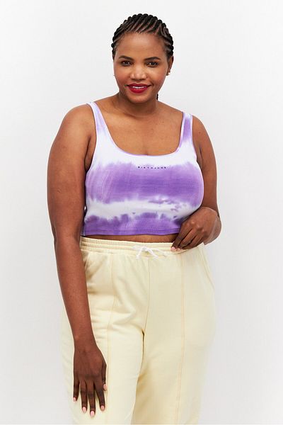 Sixth June Women Scoop Neck Sleeveless Tie Dye Tank Top, Purple Combo