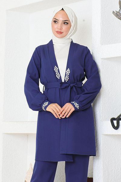 Modamihram Indigo Suit 19203 - Stone Detailed
