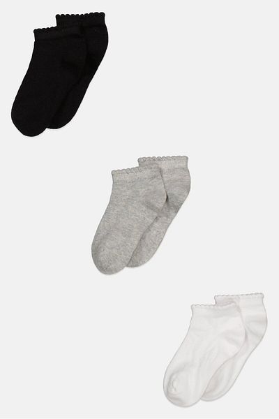 XOXO Toddlers Girl 3 Pair Solid Socks, White