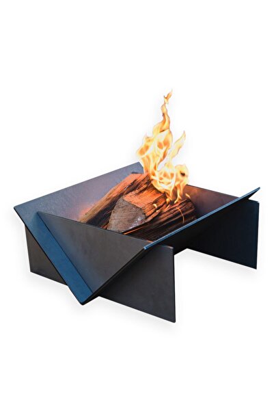 HAEGS Fire Pit Ateş Çukuru Paslanmaz Çelik Bbq Grill Izgaralı, Kamp Ateşi, Ma...