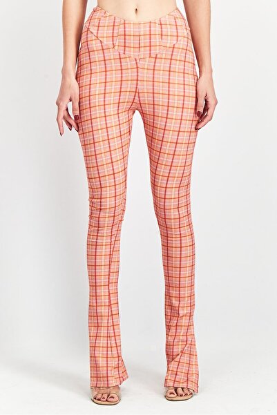 Asos Design بنطلون نسائي واسع بقصة عادية وخصر مشد، وردي اللون