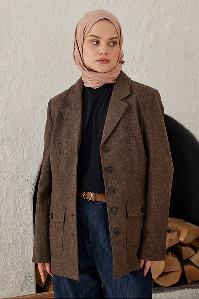 Modakaşmir Silky Jacquard Series Shawl with Welle Pattern