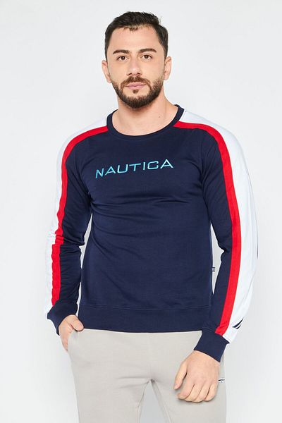 Nautica Men Sportswear Fit Outdoor Long Sleeve Sweatshirt, Navy