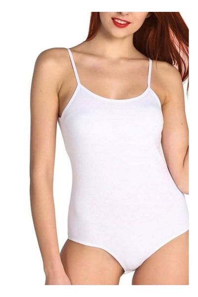 Tutku Λευκό Χρώμα 94% Βαμβάκι 6% Elastane Thin Strap Kaın Μονό - Σώμα