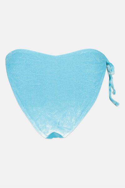 Asos Design Women Textured Bikini Bottom, Blue