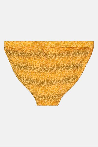 Asos Design Women Allover Print Bikini Bottom, Yellow Combo