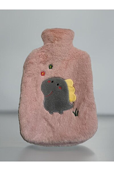 Layrol Peluş Kılıflı Dinazor Emojili Sıcak Su Torbası 2 LT Cepli El Geçmeli Sıcak Su Torbası