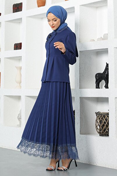 Modamihram Костюм с дантелена пола, индиго 17100