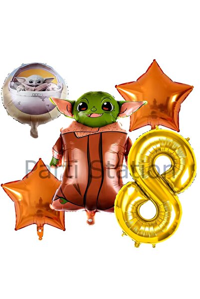 Parti Station مجموعة بالونات عيد الميلاد من Star Wars Yoda لعمر 8 سنوات من St...