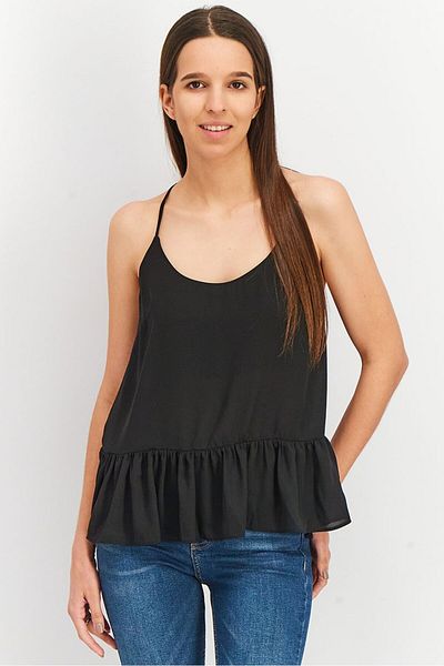 Asos Design Women U Neck Sleeveless Plain Top, Black