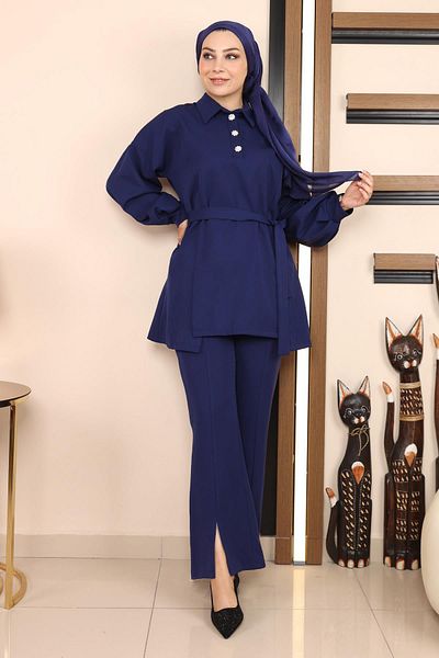 Modamihram Slit Suit Indigo 19129