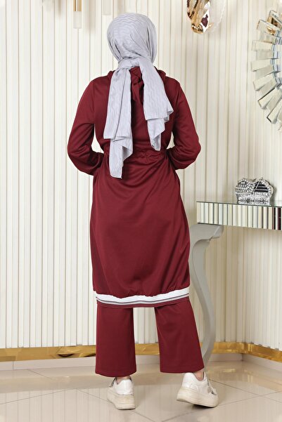 Modamihram Костюм з капюшоном в рубчик Burgundy 19196