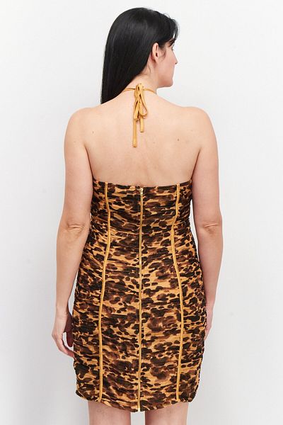 Asos Design Women Animal Printed Mini Dress, Brown