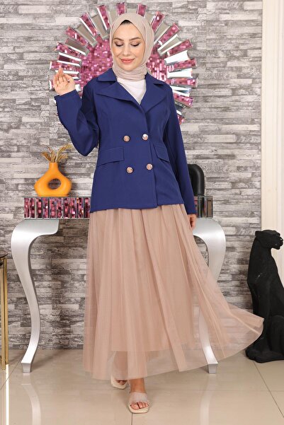 Modamihram Μπουφάν και φούστα από τούλι κοστούμι Indigo 19151