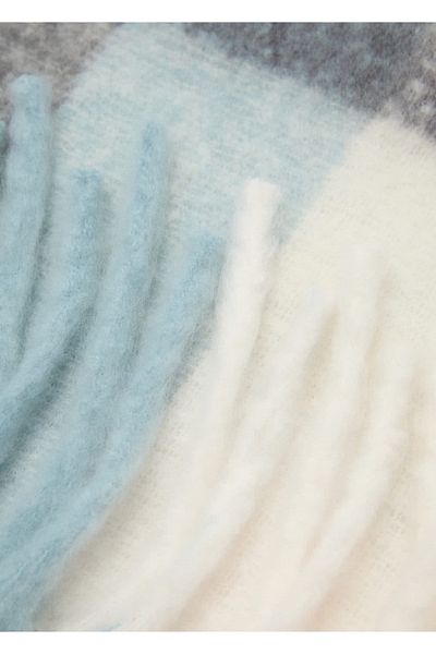 Mango Teen Checked tasseled scarf