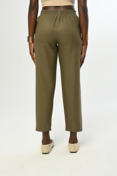 Orfeo Negro KADIN BELİ LASTİKLİ RAHAT KALIP REGULAR DÜZ RENK PANTOLON