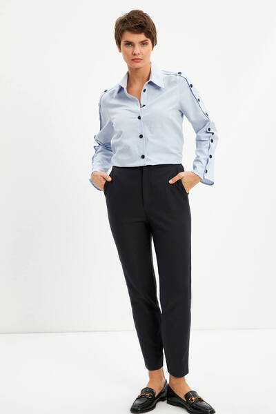 STELLA PULVIS Чорні брюки з високою талією і вузькими штанинами