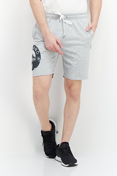 Nordland Men Printed Drawstring Side Pocket Basic Shorts, Light Grey Mel