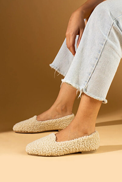 StWenn Taşlı-Tüylü Kuz Tüyü Şık Ev Babeti- Misafirlik Babet