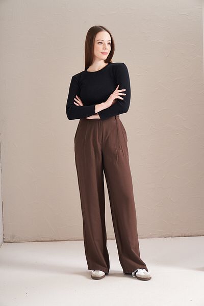 Mevra Dark Brown Palazzo Trousers