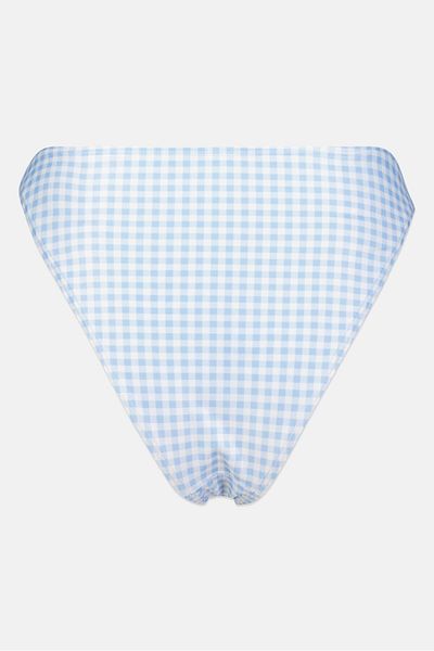 Peek & Beau Women Gingham Pattern Bikini Bottom, Blue