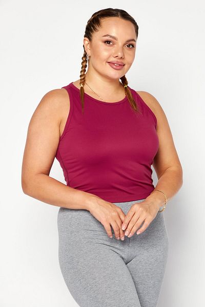 Gentle Fawn Women Jewel Neck Sleeveless Ribbed Tank Top, Purple