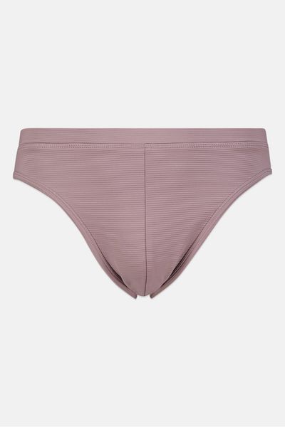 Asos Design Women Textured Pull On Bikini Bottom, Purple