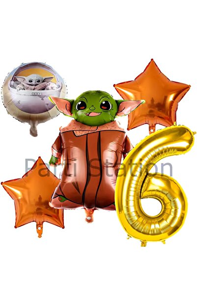 Parti Station مجموعة بالونات عيد الميلاد من Star Wars Yoda بعمر 6 سنوات من St...