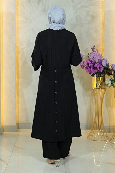Modamihram Костюм Tesettur на ґудзиках чорний 10358