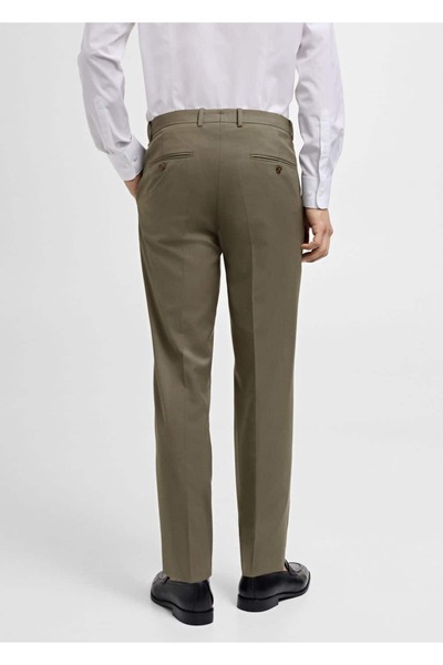 MANGO Man %100 işlenmemiş yün dar kesim pantolon