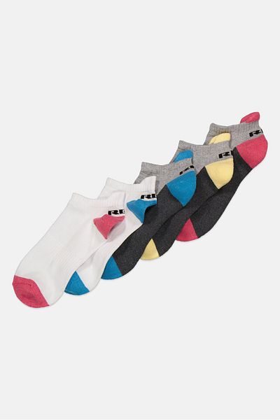 RBX Women 5 Pairs Brand Logo Socks, White