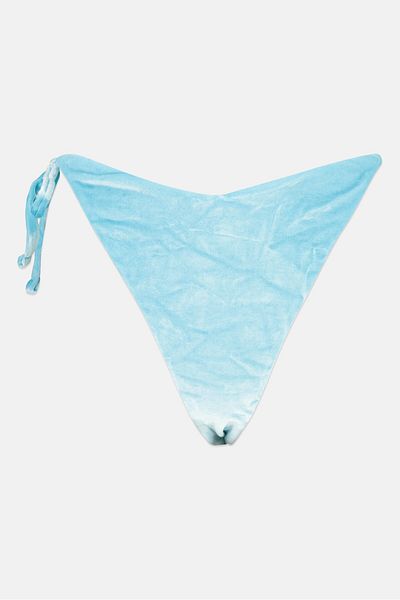 Asos Design Women Textured Bikini Bottom, Blue