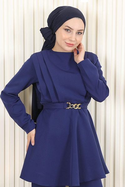 Modamihram Anzug mit Kettengürtel Indigo 18001