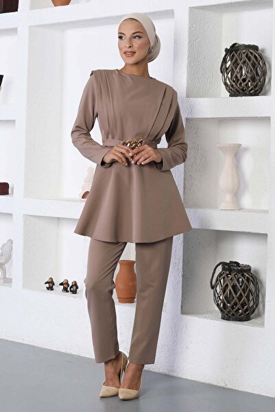 Modamihram Belted Double Suit Mink 18000