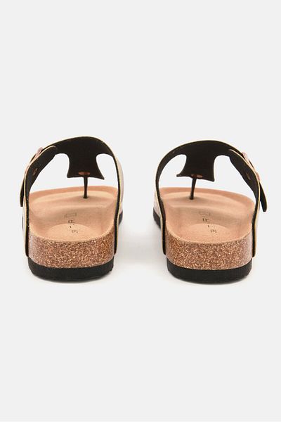 Tahari Men Slip On Cork Sandals, Dark Sand