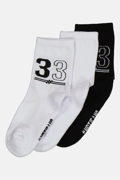 Ocean Pacific Kids Girl 3 Pairs Printed Crew Half Terry Socks, Black