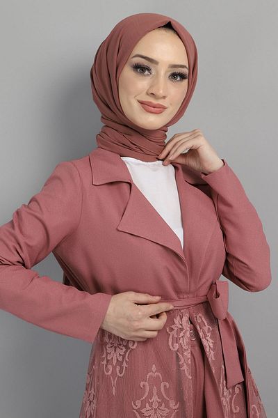 Modamihram Lace Suit Dusty Rose 8543