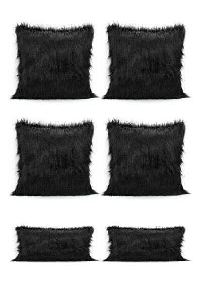 LadiesHome М'який чорний плюшевий набір з 6 чохлів для подушок - комфортний і...