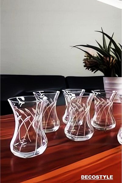 DECOSTYLE Mila 6-Piece Paşabahçe Thin Waist Tea Glass 125cc