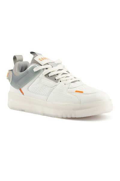 GAMELU 23YM Frey White Orange Γνήσιο δέρμα Χοντρό Πλατφόρμα Ορθοπεδική Σόλα Καθημερινά Αθλητικά Παπούτσια