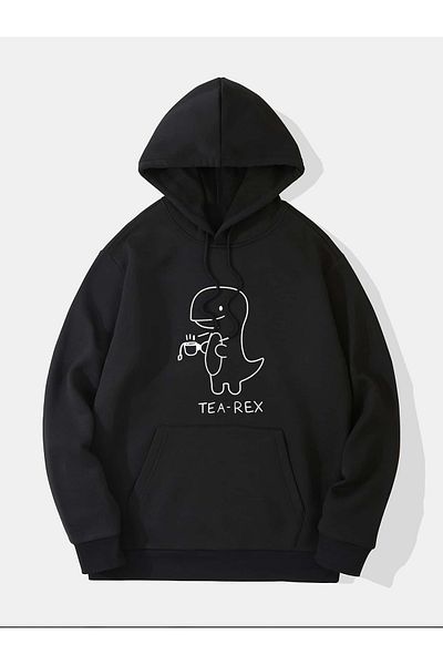 DAXİS Sportwear Company Ανδρικό φούτερ με στάμπα μεγάλου μεγέθους με κουκούλα